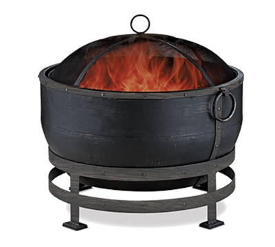 Chef Master WAD1579SP 28.3" W Brushed Copper with Removable Lid Blue Rhino Endless Summer Outdoor Wood Firebowl