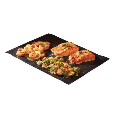 Chef Master 06012Y 15.75" W x 13" D Black Reusable Mr. Bar-B-Q Grilling Mat