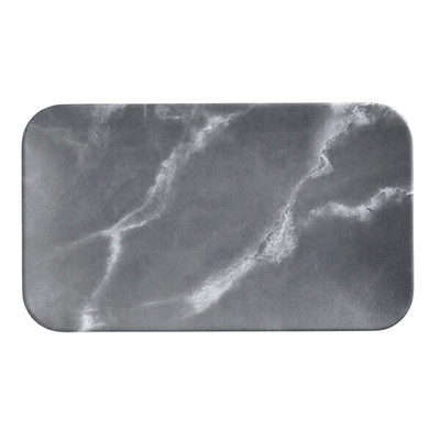 American Metalcraft MCP12GM Mix and Matte 12" W Matte Marble Grey Rectangular Melamine Platter