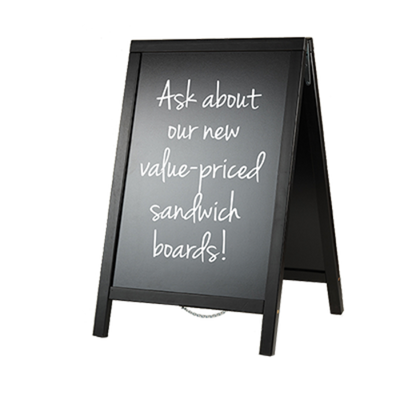 American Metalcraft SBDB85 A-Frame Sign Board 22&quot; x 34&quot; Natural Finish Scratch Resistant Surface