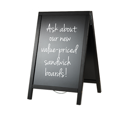 American Metalcraft SBDB85 A-Frame Sign Board 22" x 34" Natural Finish Scratch Resistant Surface