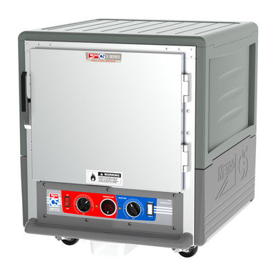 Metro C533-CLFS-U-GY C5 3 Series Gray Undercounter Insulated Heated Holding & Proofing Cabinet with Solid Door and Universal Wire Slides - 120 Volts