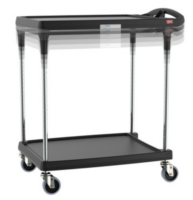 Metro MY2030-24BL-PL 34.37" W Plastic Utility Two Shelves Mycart Plus Series