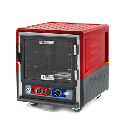 Metro C533-MFC-U C5 3 Series Red Undercounter Insulated Moisture Heated Holding & Proofing Cabinet with Clear Doors and Universal Wire Slides - 120 Volts
