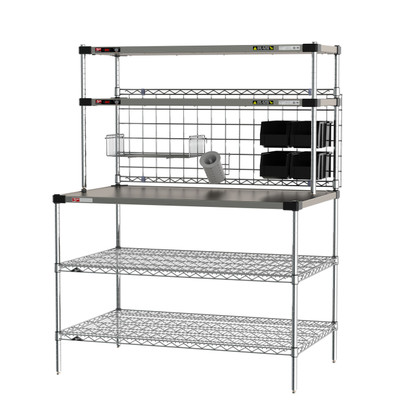 Metro CRHSP-3048 48" W Stainless Steel 30"D SuperErecta Wire Shelves - 120 Volts