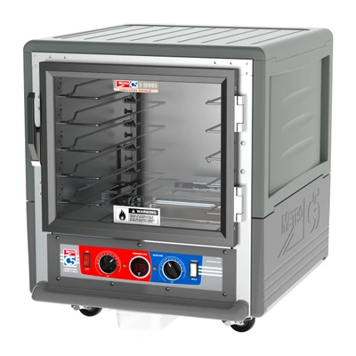 Metro C533-CLFC-U-GY C5 3 Series Gray Undercounter Insulated Heated Holding & Proofing Cabinet with Clear Door and Universal Wire Slides - 120 Volts