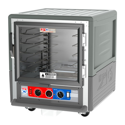 Metro C533-CLFC-U-GY C5 3 Series Gray Undercounter Insulated Heated Holding & Proofing Cabinet with Clear Door and Universal Wire Slides - 120 Volts
