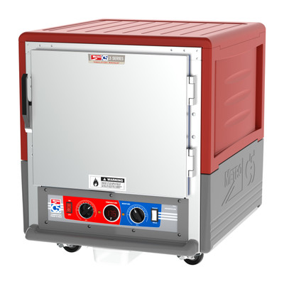 Metro C533-CLFS-L C5 3 Series Red Undercounter Insulated Heated Holding & Proofing Cabinet with Solid Door and Lip Load Slides - 120 Volts