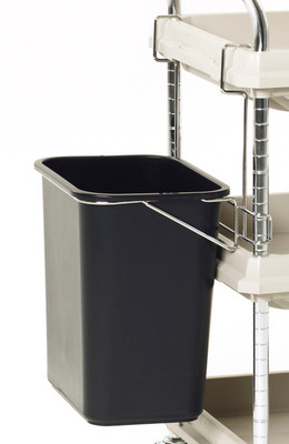 Metro BCWB2D Black Plastic Waste Basket for Utility Cart