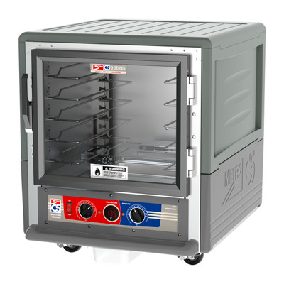 Metro C533-MFC-U-GY C5 3 Series Gray Undercounter Insulated Moisture Heated Holding & Proofing Cabinet with Clear Doors and Universal Wire Slides - 120 Volts