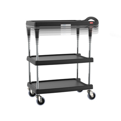 Metro MY1627-34BL-PL 31.5" W Plastic Utility Three Shelves Mycart Plus Series