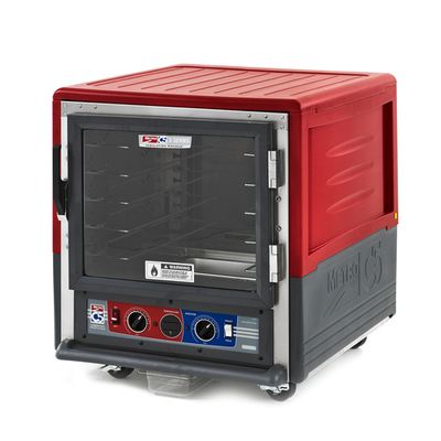 Metro C533-CLFC-U C5 3 Series Red Undercounter Insulated Heated Holding & Proofing Cabinet with Clear Door and Universal Wire Slides - 120 Volts