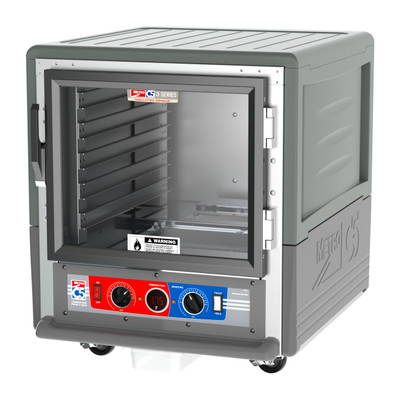 Metro C533-CLFC-L-GY C5 3 Series Gray Undercounter Insulated Heated Holding & Proofing Cabinet with Clear Door and Lip Load Slides - 120 Volts