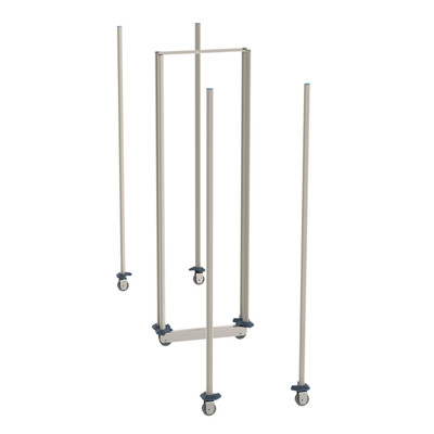 Metro LBTM24X3 Stainless Steel Mobile Unit Kit HD qwikTRAK High Density Double Deep Storage System