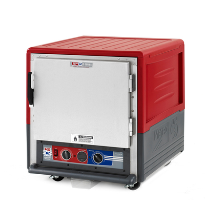 Metro C533-MFS-L C5 3 Series Red Undercounter Insulated Moisture Heated Holding & Proofing Cabinet with Solid Doors and Lip Load Slides - 120 Volts