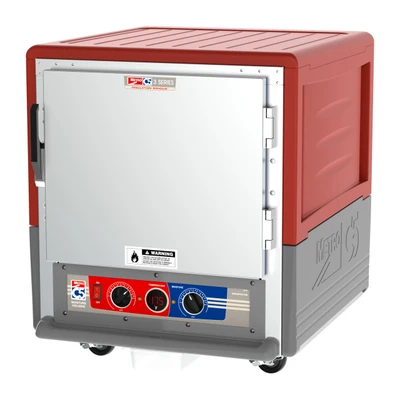 Metro C533-MFS-L C5 3 Series Red Undercounter Insulated Moisture Heated Holding & Proofing Cabinet with Solid Doors and Lip Load Slides - 120 Volts