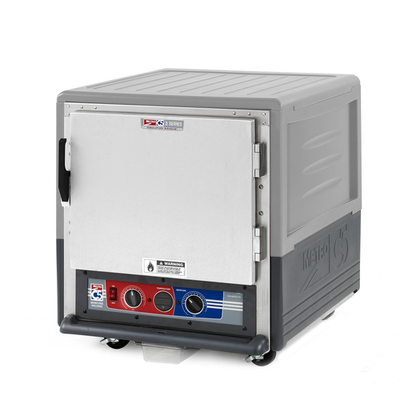 Metro C533-MFS-L-GY C5 3 Series Gray Undercounter Insulated Moisture Heated Holding & Proofing Cabinet with Solid Doors and Lip Load Slides - 120 Volts