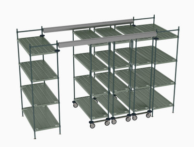 Metro TT10-E2148M1848P 120" W x 48" D Polymer Wire Shelving Overhead Top-Track EZ Order Model