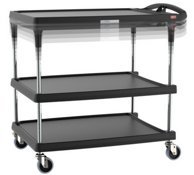 Metro MY2636-35BL-PL 40.25" W Plastic Utility Three Shelves Mycart Plus Series