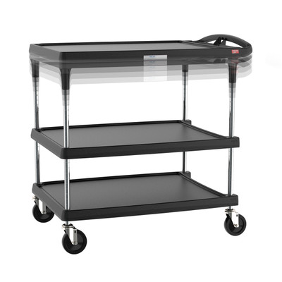 Metro MY2636-35BL-PL 40.25" W Plastic Utility Three Shelves Mycart Plus Series