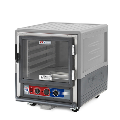 Metro C533-MFC-L-GY C5 3 Series Gray Undercounter Insulated Moisture Heated Holding & Proofing Cabinet with Clear Doors and Lip Load Slides - 120 Volts