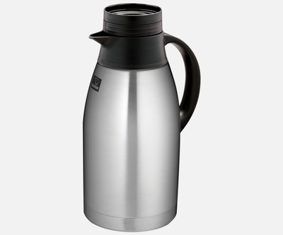 Choice 64 oz. Insulated Thermal Coffee Carafe / Server with Regular and  Decaf Brew Thru Lids - 7 x 6 3/8