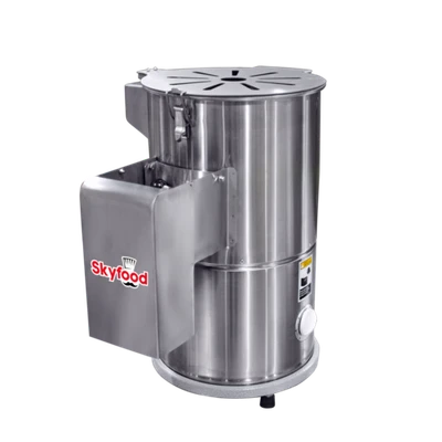Skyfood DB-6 12 Lbs. Stainless Steel Electric Table Style Potato Peeler - 110 Volts