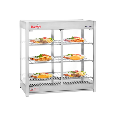 Skyfood HMC-PT 31.5" W 3 Shelves Countertop Steam Line Heated Merchandiser Cabinet - 110 Volts