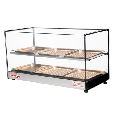 Skyfood FWDS2-33-6P 33" W 2 Shelves Tempered Straight Front Glass Countertop Food Warmer Display Case - 120 Volts