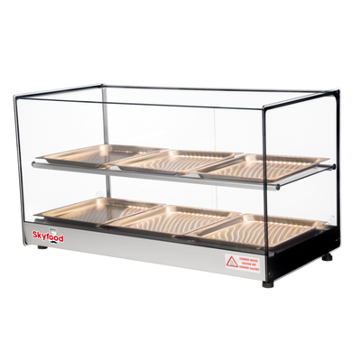 Skyfood FWDS2-33-6P 33" W 2 Shelves Tempered Straight Front Glass Countertop Food Warmer Display Case - 120 Volts