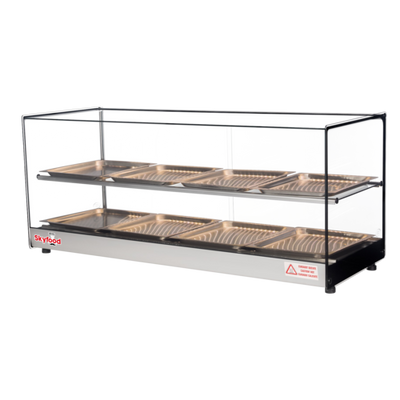 Skyfood FWDS2-43-8P 43.31" W 2 Shelves Tempered Straight Front Glass Countertop Food Warmer Display Case - 120 Volts