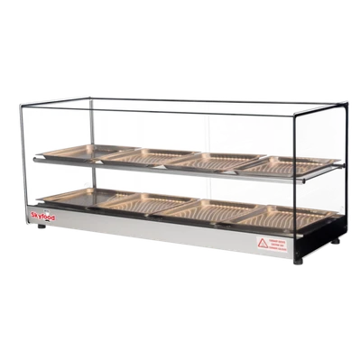 Skyfood FWDS2-43-8P 43.31" W 2 Shelves Tempered Straight Front Glass Countertop Food Warmer Display Case - 120 Volts