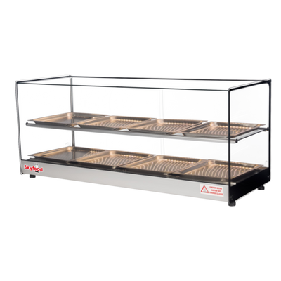 Skyfood FWDS2-43-8P 43.31" W 2 Shelves Tempered Straight Front Glass Countertop Food Warmer Display Case - 120 Volts