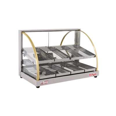 Skyfood FWDE2-25 24.75" W 2 Shelves Tempered Curved Front Glass Countertop Economy Line Heated Deli Display Case - 110 Volts