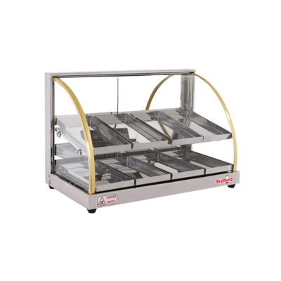 Skyfood FWDE2-25 24.75" W 2 Shelves Tempered Curved Front Glass Countertop Economy Line Heated Deli Display Case - 110 Volts