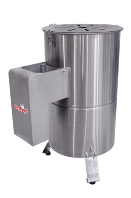 Skyfood EL-10 22 Lbs. Stainless Steel Electric Table Style Potato Peeler - 110 Volts