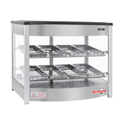 Skyfood FWD2S8P 25.63" W Stainless Steel Base Straight Glass Steam Line Food Warmer Display Case - 120 Volts