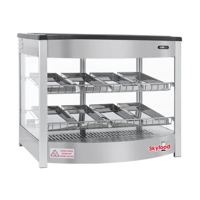 Skyfood FWD2S8P 25.63" W Stainless Steel Base Straight Glass Steam Line Food Warmer Display Case - 120 Volts