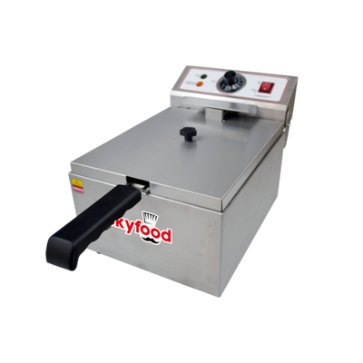 Skyfood FE-10-N 10 Lbs. Stainless Steel Countertop Electric Full Pot Fryer - 110 Volts