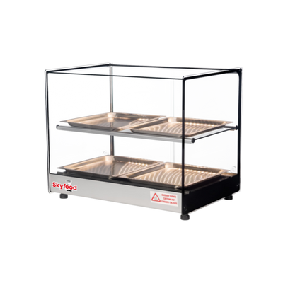 Skyfood FWDS2-22-4P 22.5" W 2 Shelves Tempered Straight Front Glass Countertop Food Warmer Display Case - 120 Volts