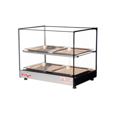 Skyfood FWDS2-22-4P 22.5" W 2 Shelves Tempered Straight Front Glass Countertop Food Warmer Display Case - 120 Volts