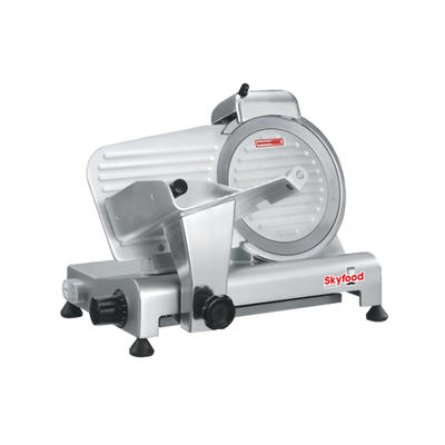 Skyfood GL250 10" Dia. Anodized Aluminum Manual Feed Economy Slicer - 110 Volts