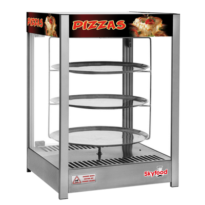 Skyfood PD3TS18 22" W x 19" D x 31.5" H Aluminum Frame Stainless Steel Base Steam Line Pizza Display Case - 120 Volts