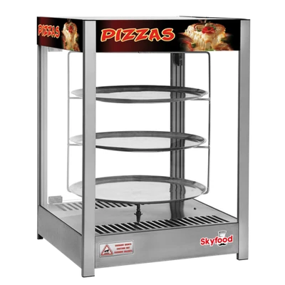 Skyfood PD3TS18 22" W x 19" D x 31.5" H Aluminum Frame Stainless Steel Base Steam Line Pizza Display Case - 120 Volts