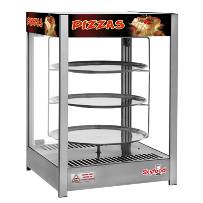 Skyfood PD3TS18 22" W x 19" D x 31.5" H Aluminum Frame Stainless Steel Base Steam Line Pizza Display Case - 120 Volts