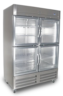 Kelvinator KCHRI54R4HGDR 55.5" W Stainless Steel Glass Door Reach-In Refrigerator - 120 Volts