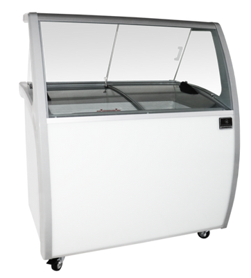 Kelvinator KCICDC8FH 14.65 Cu. Ft. White Slanted Glass Ice Cream Dipping Cabinet - 115 Volts