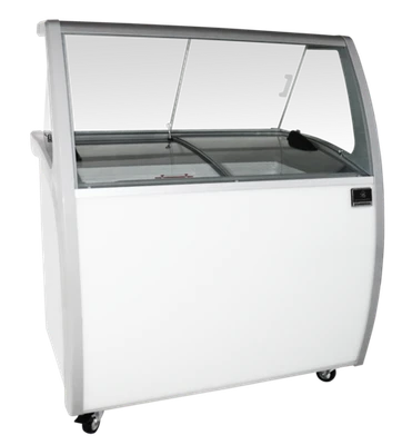 Kelvinator KCICDC8FH 14.65 Cu. Ft. White Slanted Glass Ice Cream Dipping Cabinet - 115 Volts