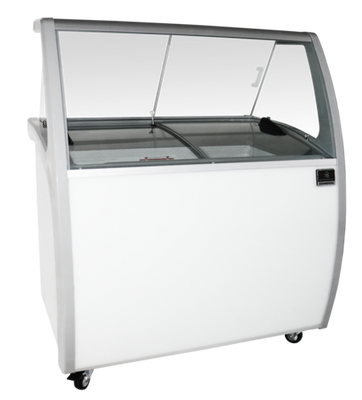 Kelvinator KCICDC8FH 14.65 Cu. Ft. White Slanted Glass Ice Cream Dipping Cabinet - 115 Volts
