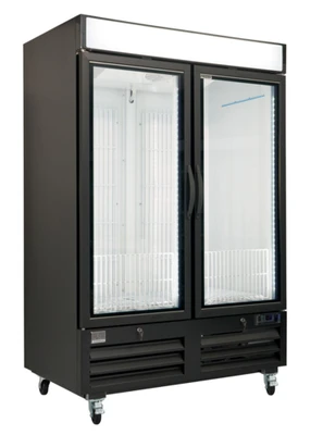 Kelvinator KCHGICM49FB 53.93" W Black Two-Sections Reach-In Merchandiser - 115 Volts